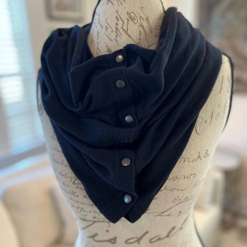 All Saints Infinity Scarf with Button Accents - Picture 4 of 10